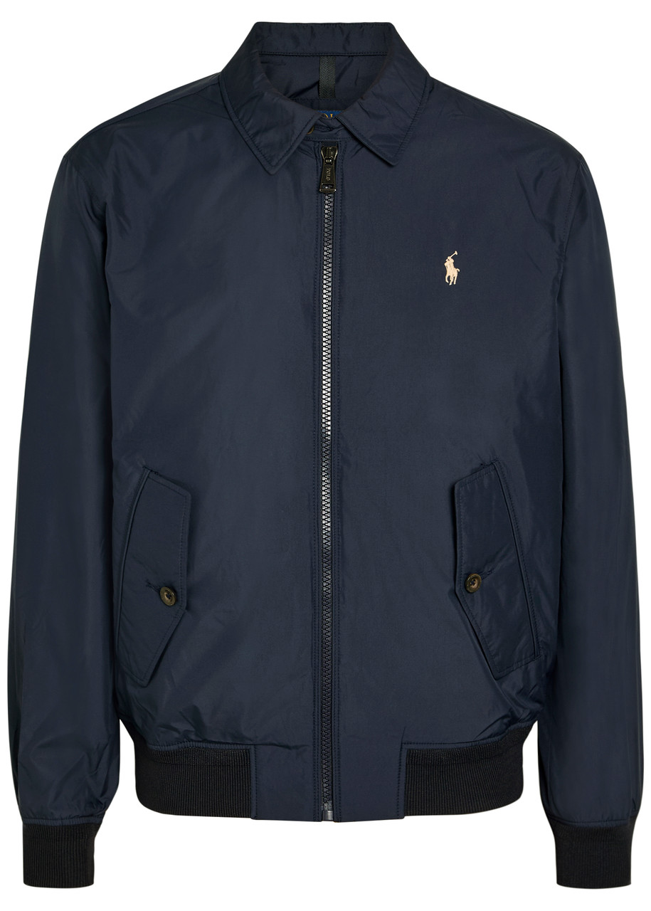 Polo Ralph Lauren Windbreaker Logo Brushed Poplin Bomber Jacket – Navy Polo Ralph Lauren Windbreaker Logo Brushed Poplin Bomber Jacket – Navy
