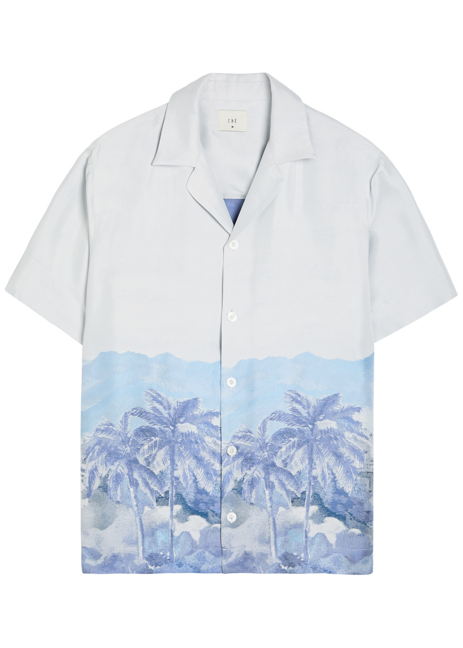 Che Cezane Jacquard Satin and Silk-blend Shirt – White Che Cezane Jacquard Satin and Silk-blend Shirt – White