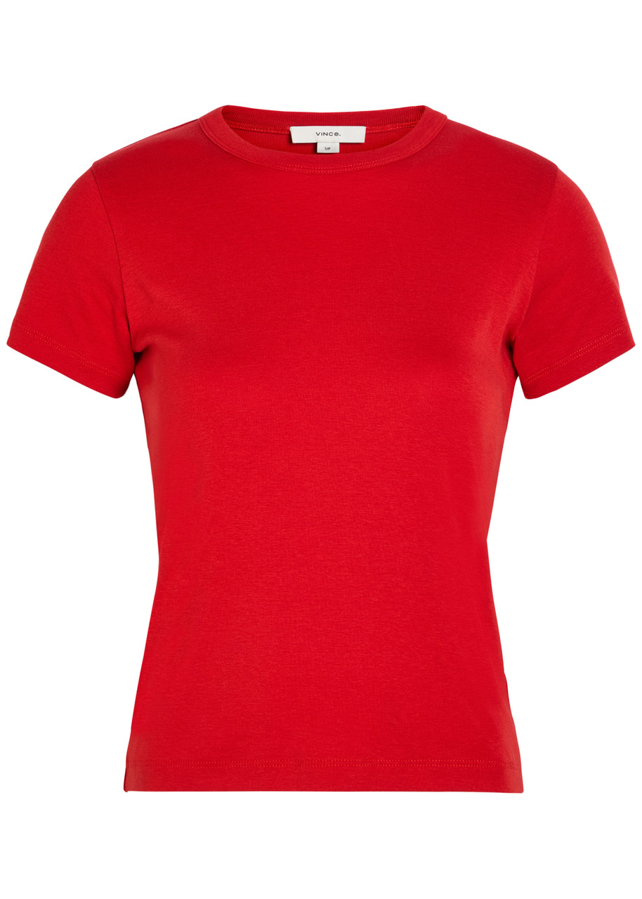 Vince Shrunken s Cotton and Modal-blend shirt – Red