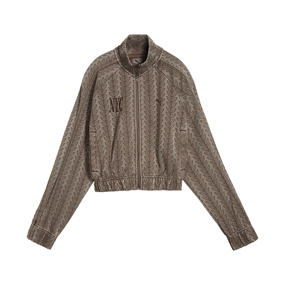 PUMA NYC T Jacquard Cropped Full Zip Track Jacket PUMA NYC T Jacquard Cropped Full Zip Track Jacket