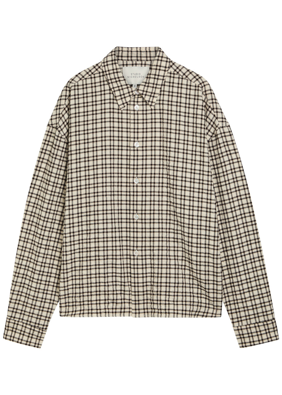 Studio Nicholson Checked Flannel Shirt – Black