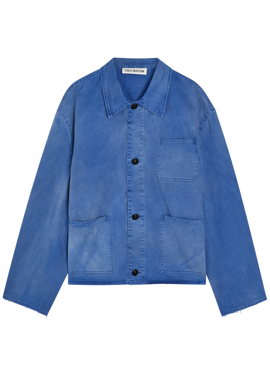 Cole Buxton Patch Pocket Cotton and Wool-blend Overshirt – Blue Cole Buxton Patch Pocket Cotton and Wool-blend Overshirt – Blue