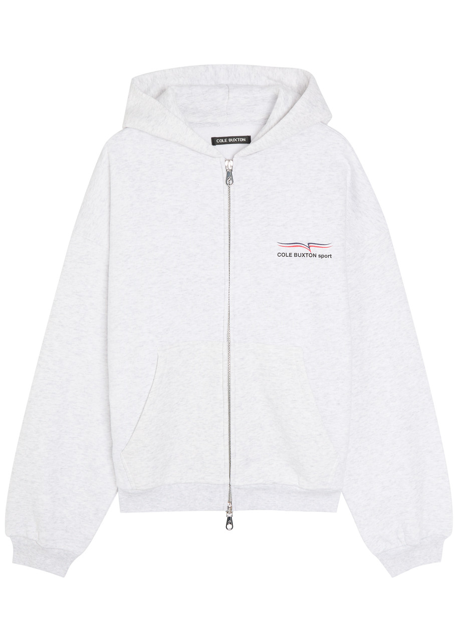 Cole Buxton Hooded Printed Cotton Sweatshirt – Light Grey Cole Buxton Hooded Printed Cotton Sweatshirt – Light Grey