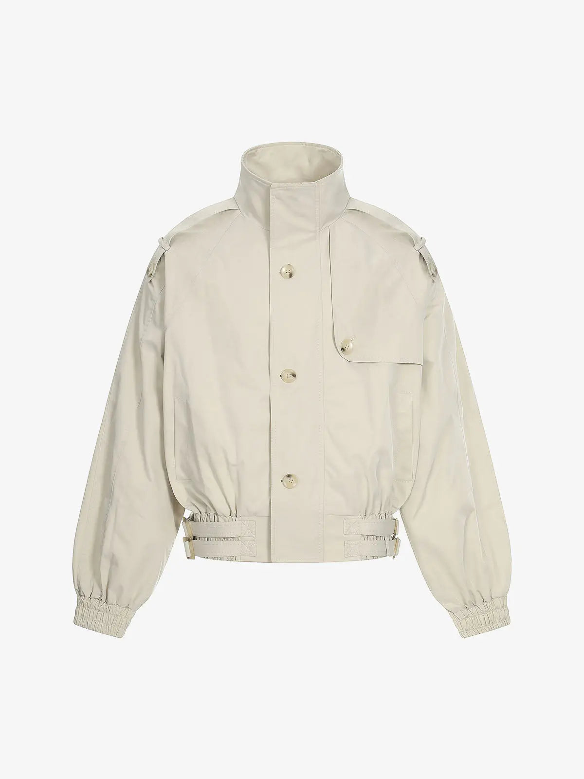 High Neck Belted Utility Cropped Jacket High Neck Belted Utility Cropped Jacket