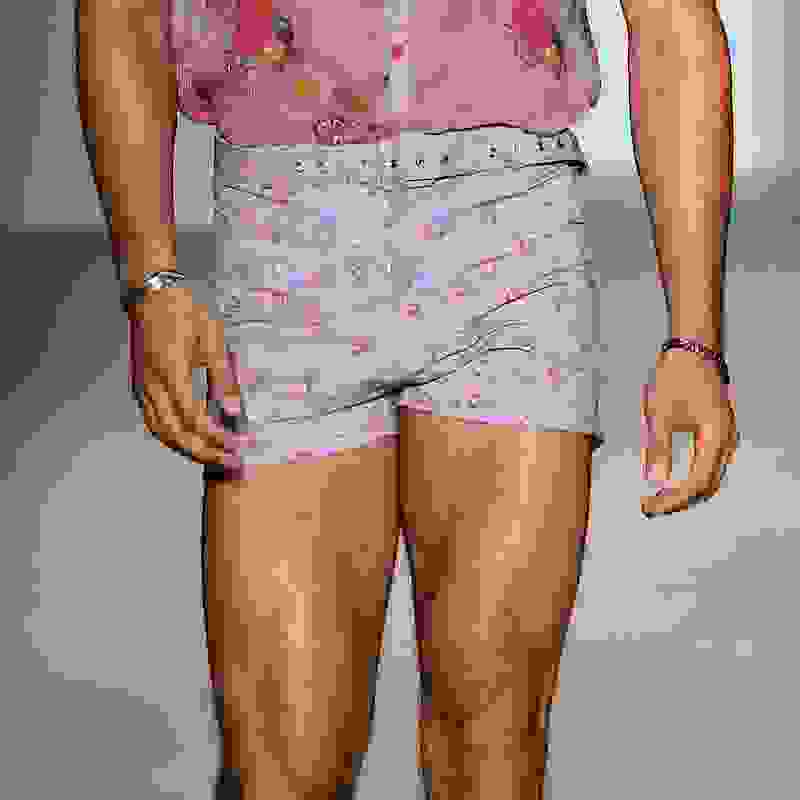 Men’s Floral Print Straight Casual Shorts MTAFZ Without Belt Men’s Floral Print Straight Casual Shorts MTAFZ Without Belt