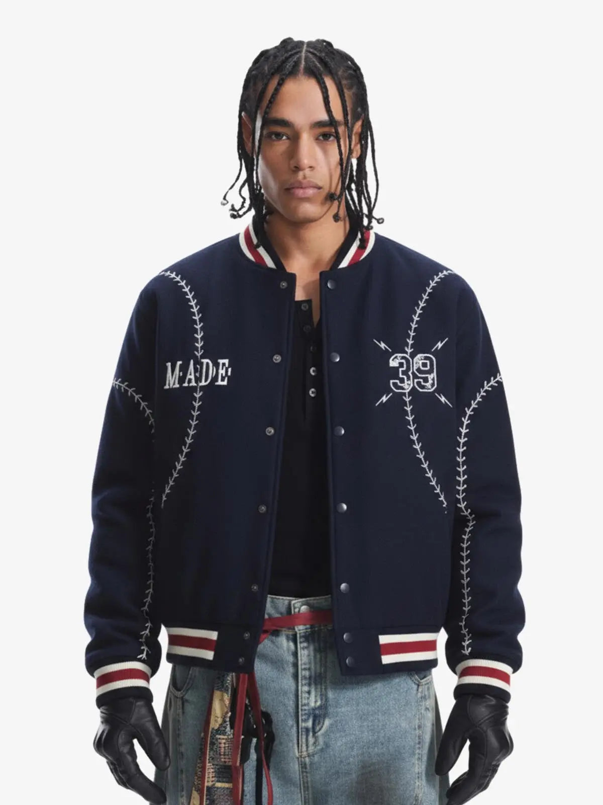 Baseball Stitch Embroidered Varsity Jacket Baseball Stitch Embroidered Varsity Jacket