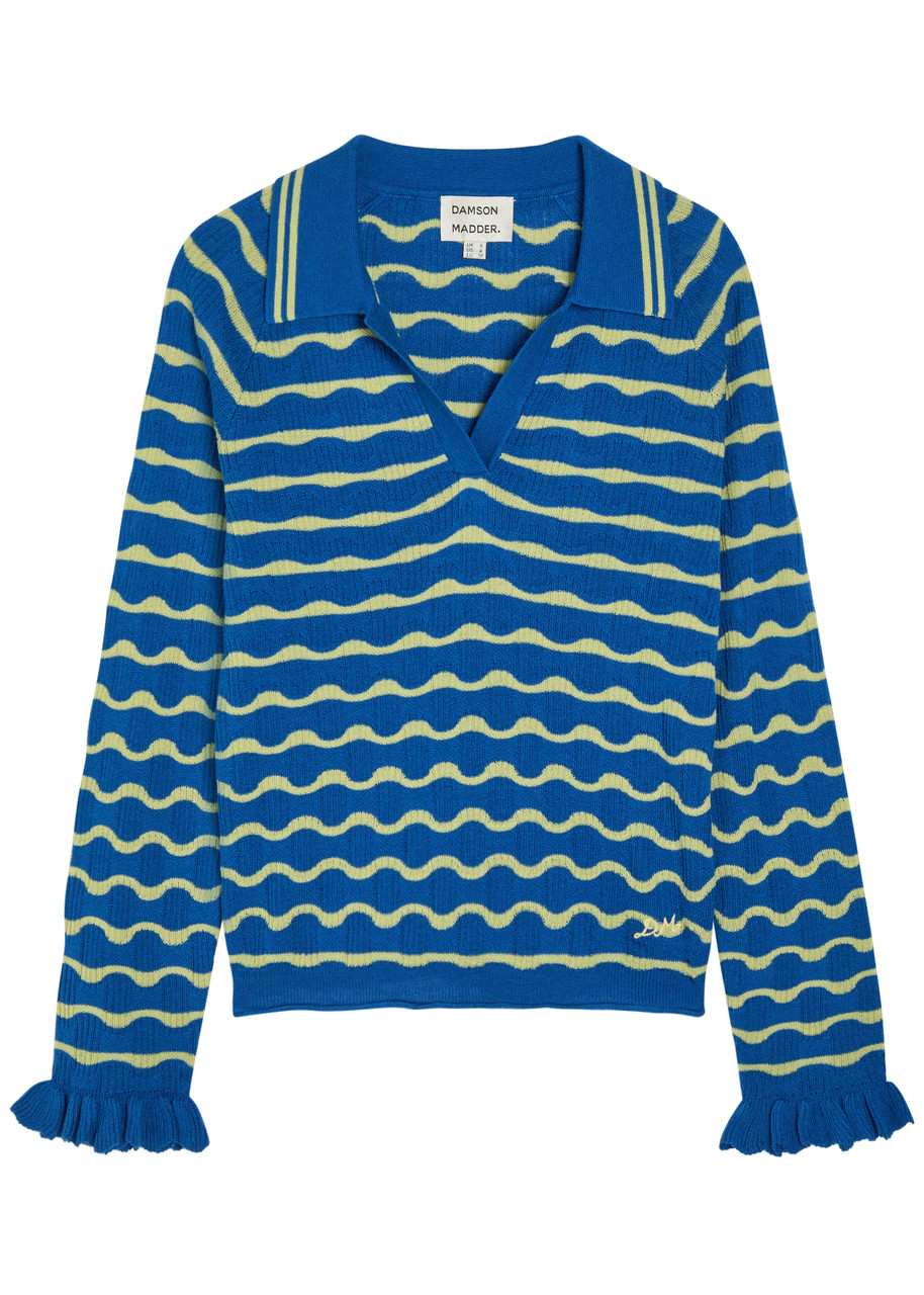 Damson Madder Silvia Cotton and Wool-blend Jumper – Blue – S Damson Madder Silvia Cotton and Wool-blend Jumper – Blue – S