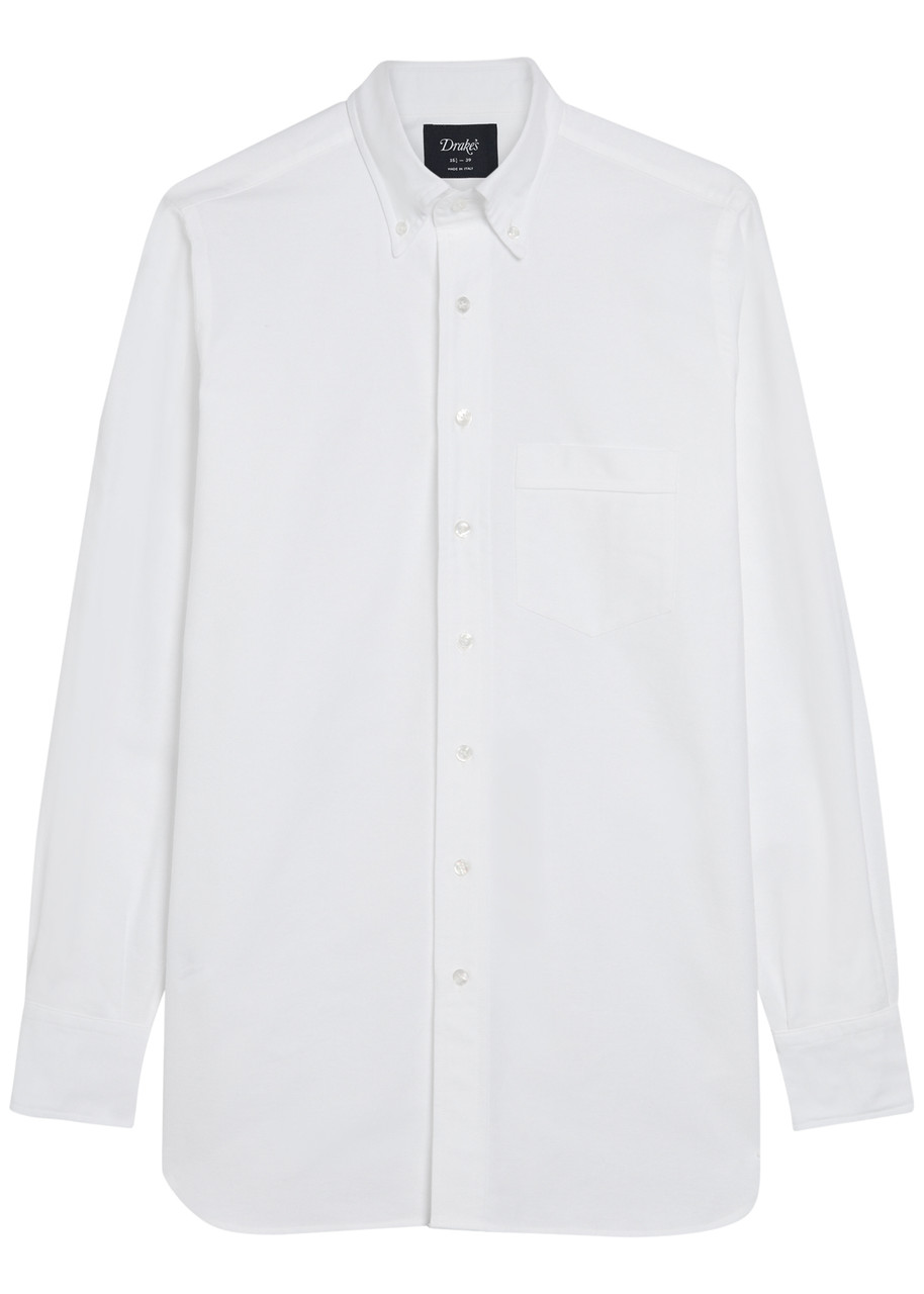 Drake’s Cotton Oxford Shirt – White Drake’s Cotton Oxford Shirt – White