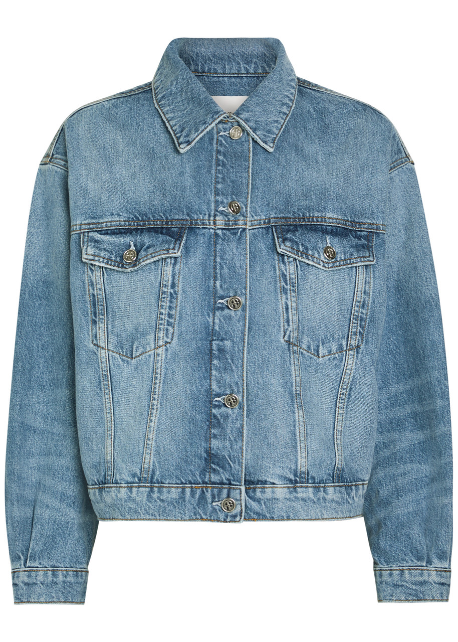 Anine Bing Quincy Panelled Denim Jacket – Blue – M M Anine Bing Quincy Panelled Denim Jacket – Blue – M M
