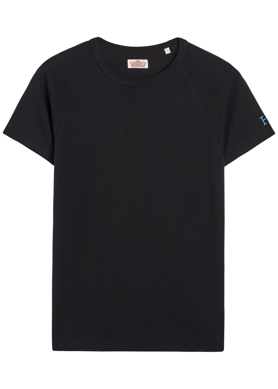 Stretch Fraise Ribbed Stretch-cotton shirt – Black