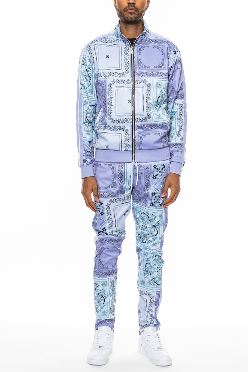 Paisley All Over Print Track Jacket Set Paisley All Over Print Track Jacket Set