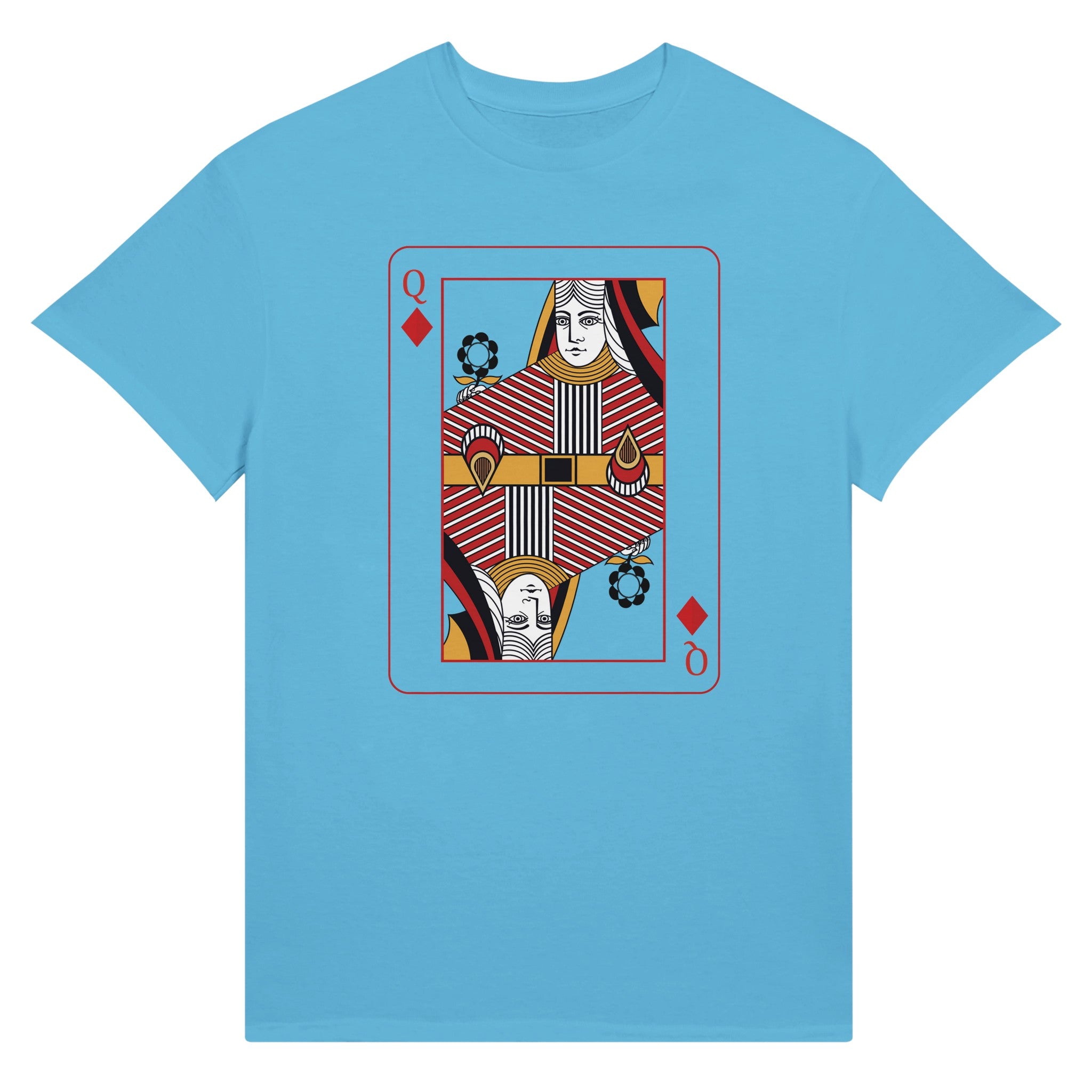 Playing Cards- Q- Ultra Cotton Unisex Crewneck shirt – Sky L Diamonds Playing Cards- Q- Ultra Cotton Unisex Crewneck shirt – Sky L Diamonds
