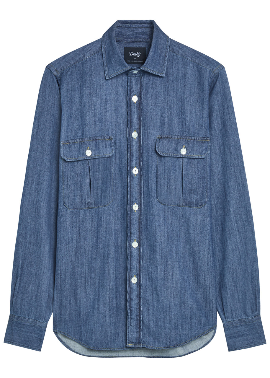 Drake’s Chambray Shirt – Denim Drake’s Chambray Shirt – Denim