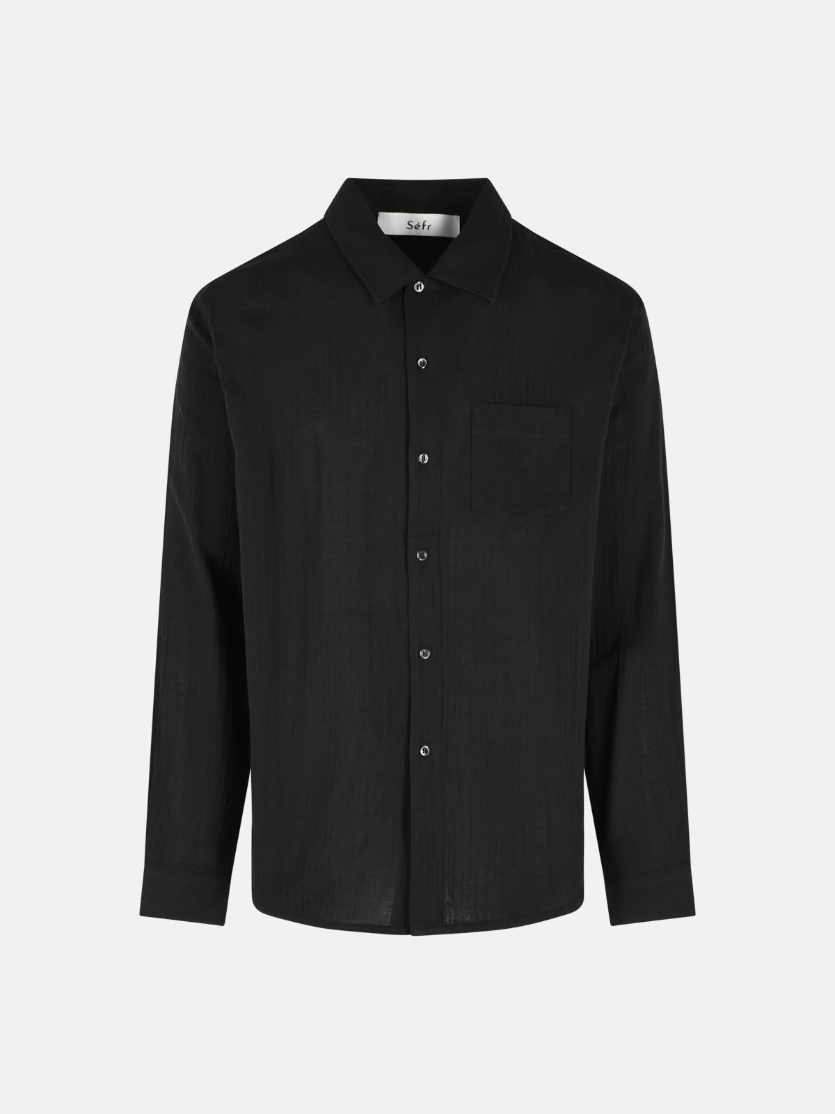 SEFR ‘Leo’ Black Cotton Shirt SEFR ‘Leo’ Black Cotton Shirt