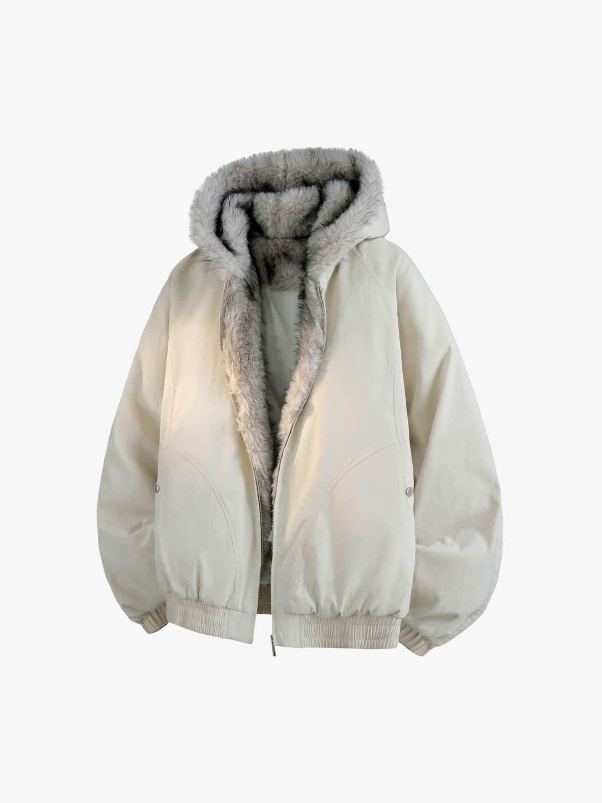 Street Faux Fur Collar Hooded Windproof Padded Jacket Street Faux Fur Collar Hooded Windproof Padded Jacket