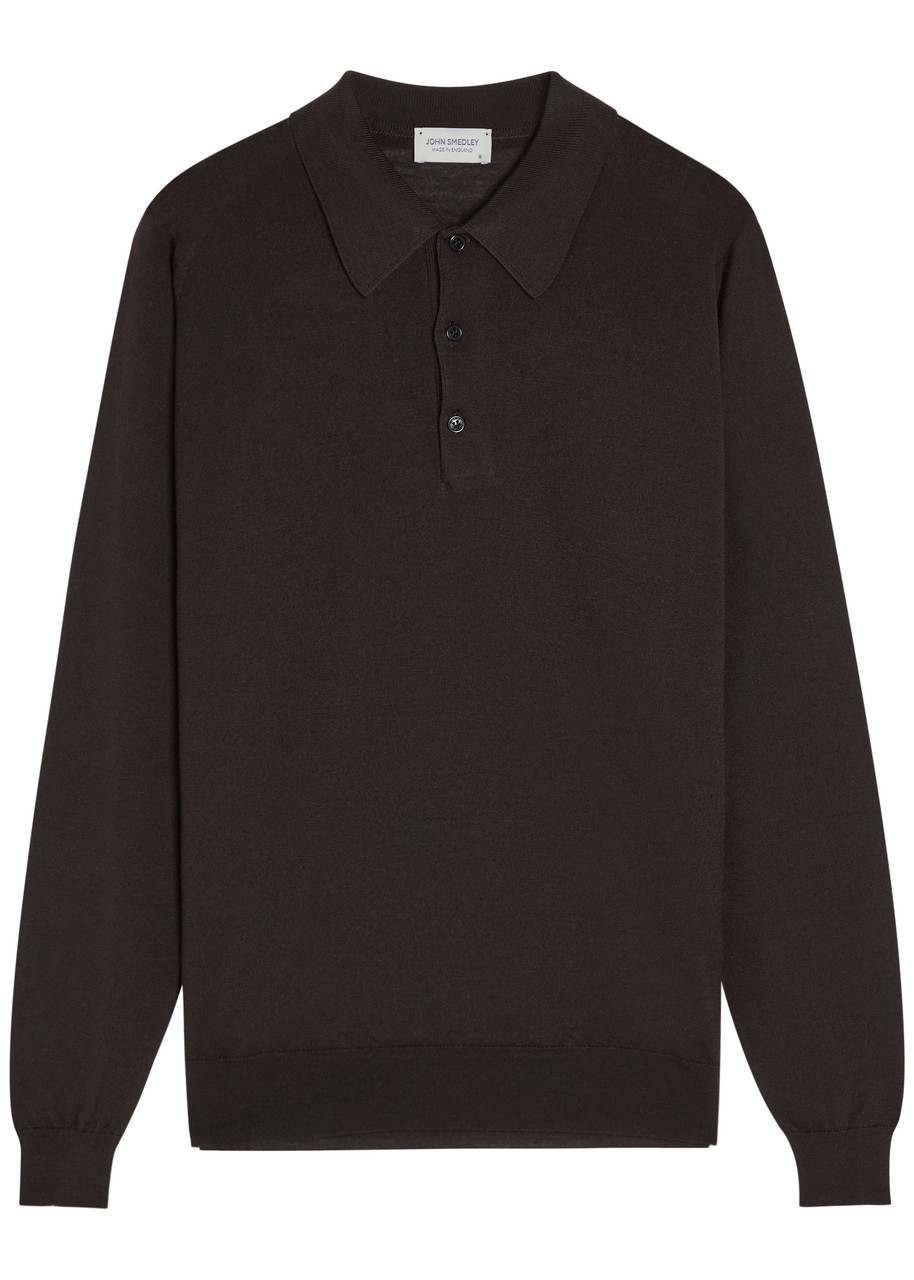 John Smedley Caverhill Merino Wool Polo Shirt – Brown John Smedley Caverhill Merino Wool Polo Shirt – Brown