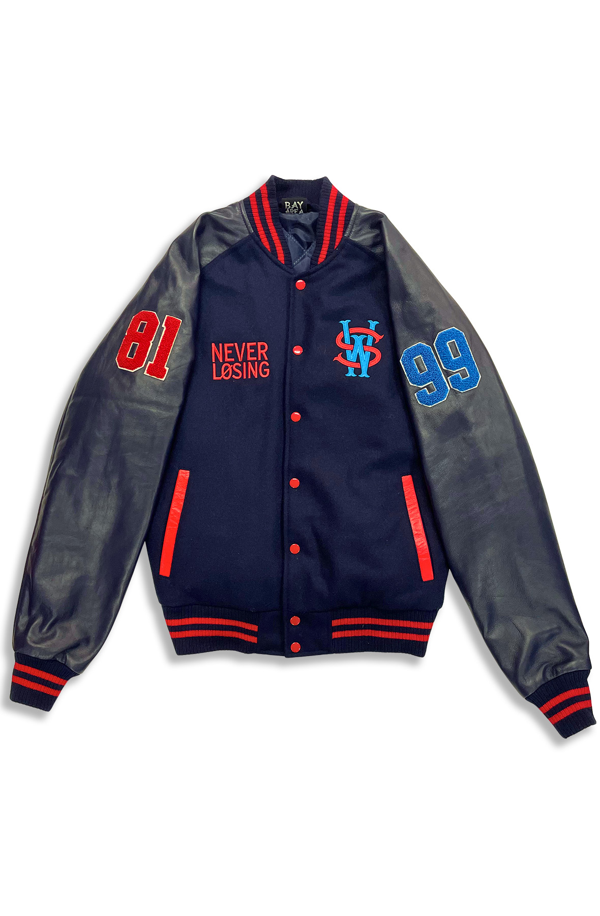 Stay Winning Navy Blue Bubbas Varsity Jacket Stay Winning Navy Blue Bubbas Varsity Jacket