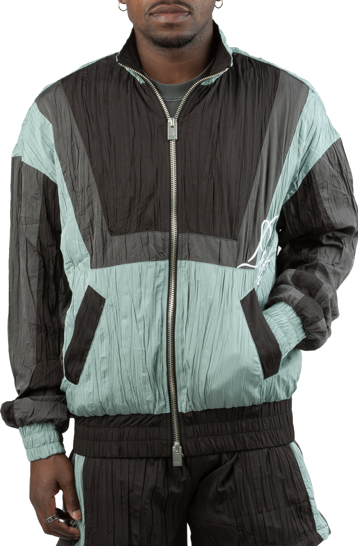 Crinkled Nylon Track Jacket Crinkled Nylon Track Jacket