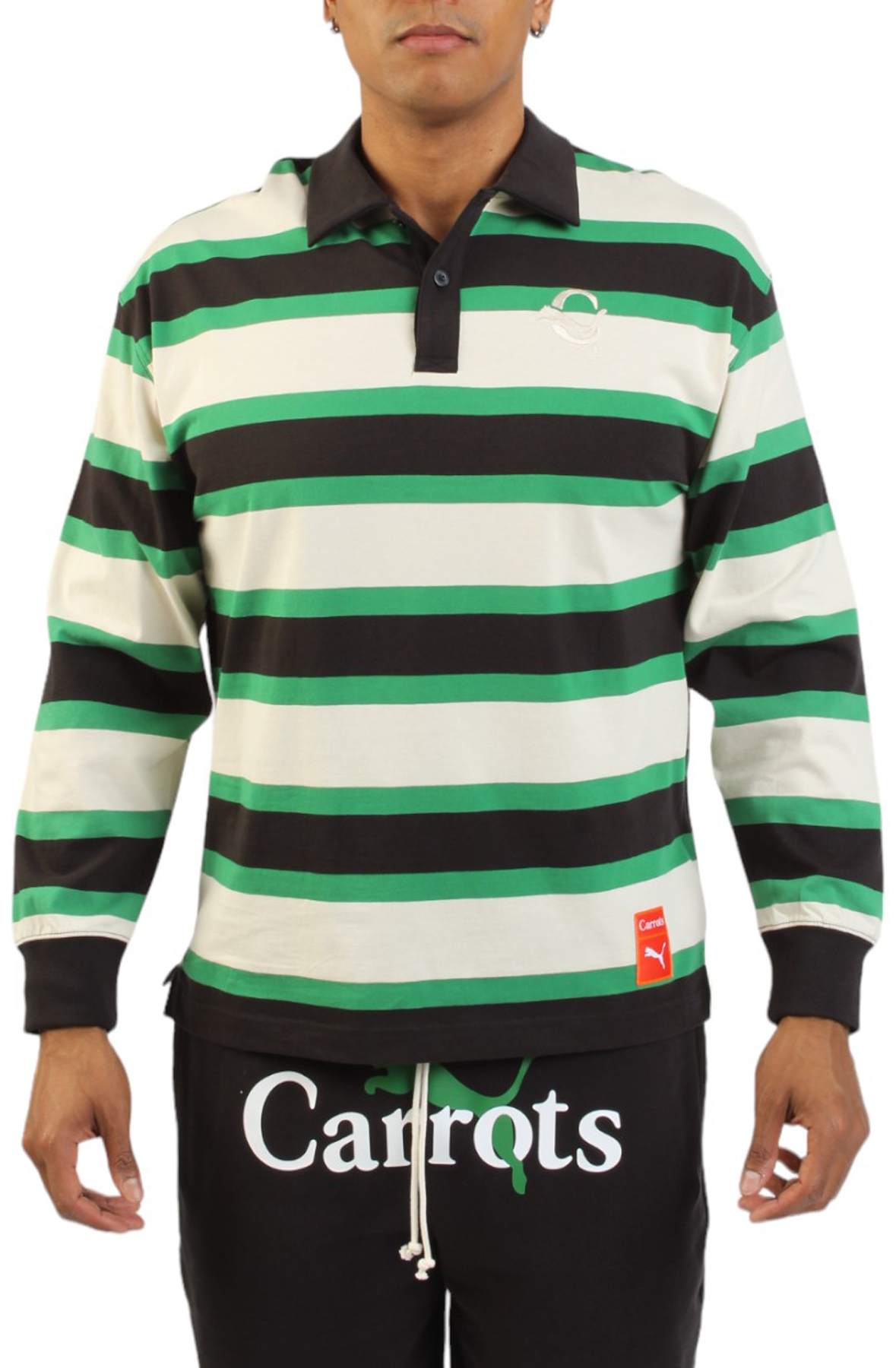 Men PUMA x Carrots Striped Rugby Shirt Archive Green Shirts L Archive Green Men PUMA x Carrots Striped Rugby Shirt Archive Green Shirts L Archive Green