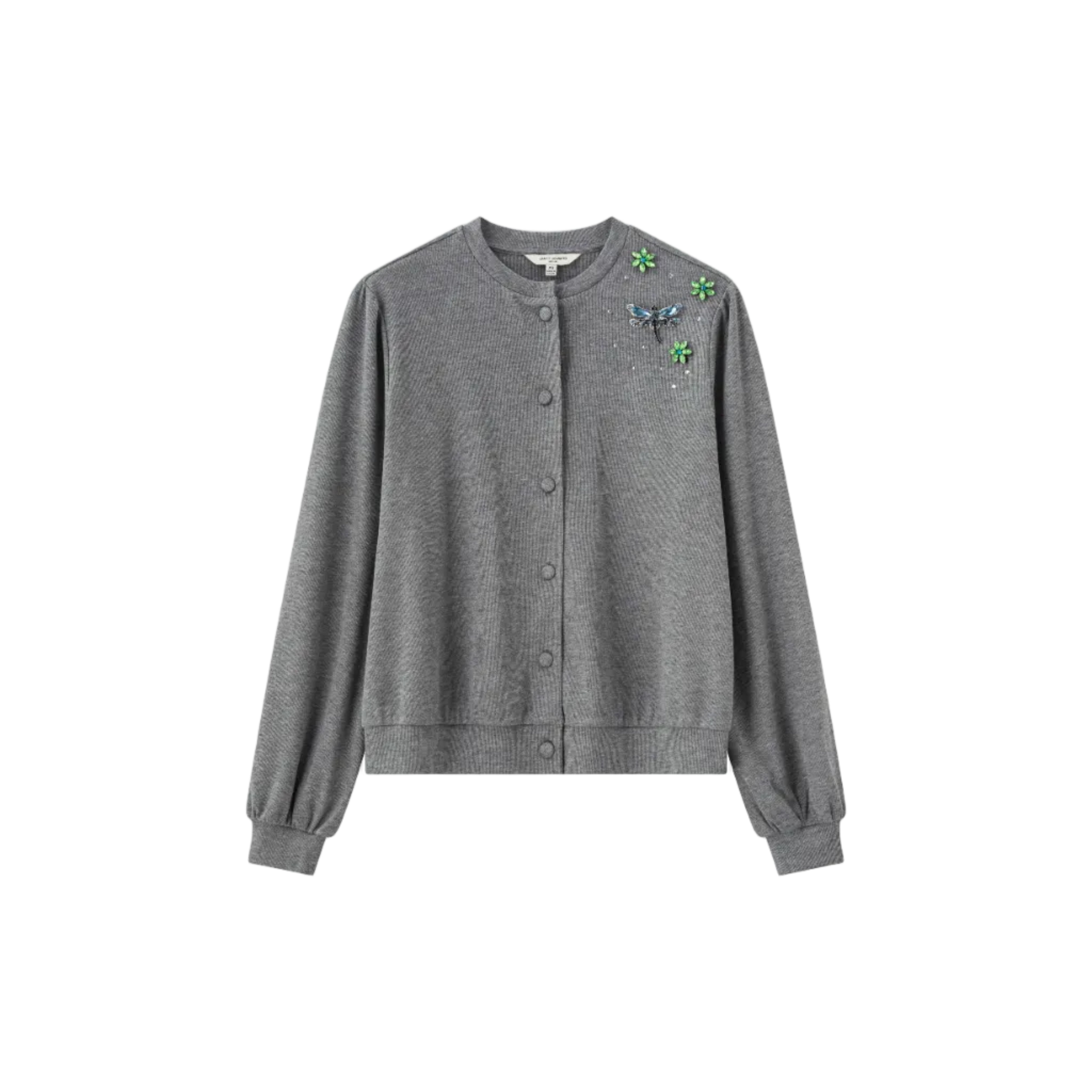 Balloon Sleeve Cardigan – Heather Grey Balloon Sleeve Cardigan – Heather Grey