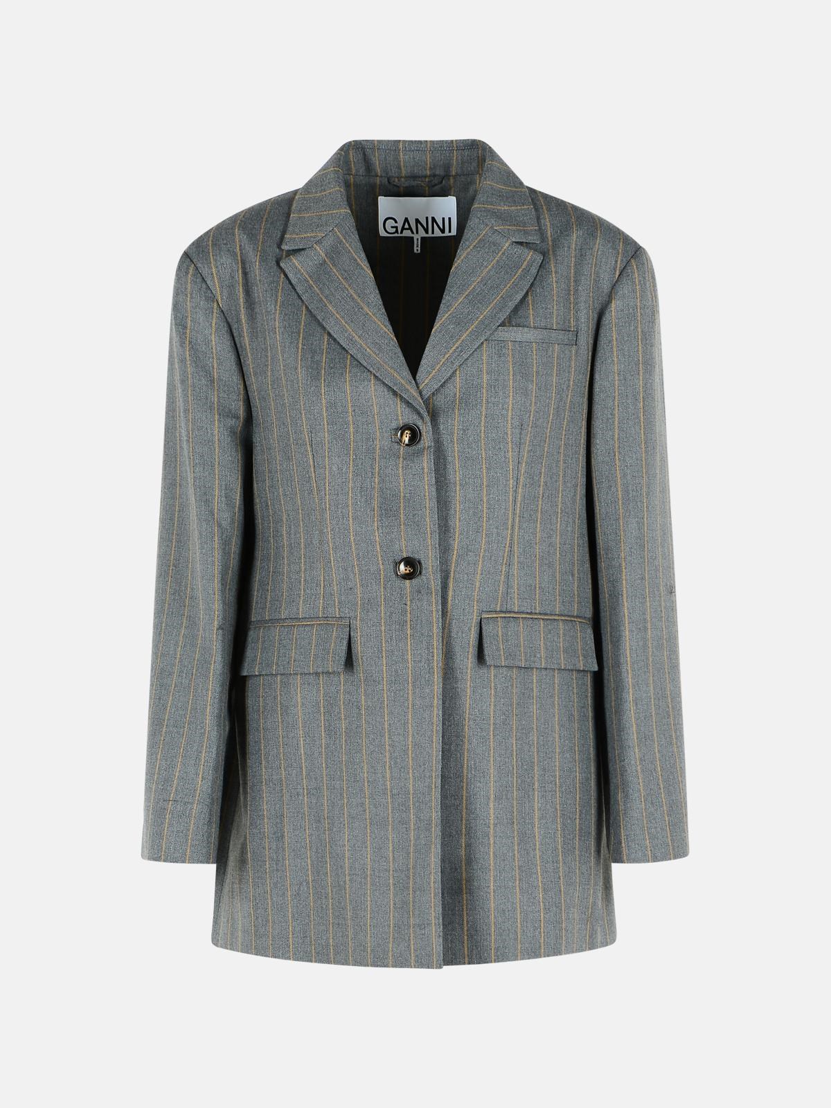 GANNI Grey Wool Blend Blazer GANNI Grey Wool Blend Blazer