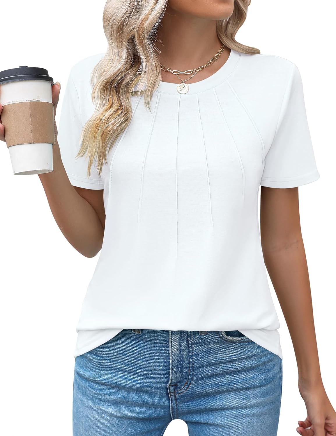 Zeagoo Shirt Short Sleeve Tops Casual Crew Neck Blouse Zeagoo Shirt Short Sleeve Tops Casual Crew Neck Blouse