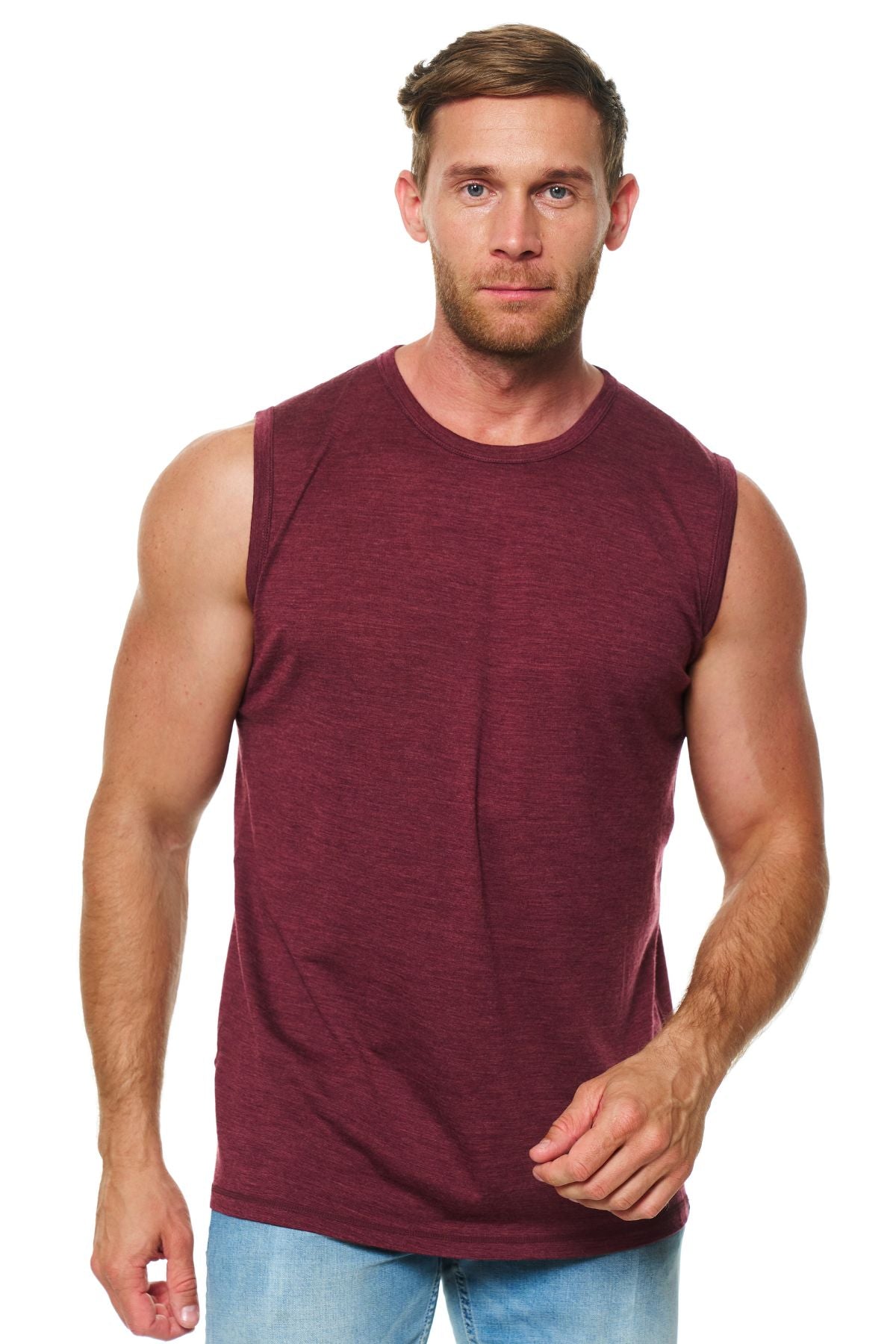Men’s Merino Wool Tank Top Burgundy Men’s Merino Wool Tank Top Burgundy