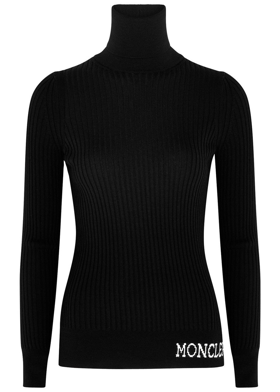 Moncler Ciclista Grey Ribbed Wool Jumper – Black Moncler Ciclista Grey Ribbed Wool Jumper – Black