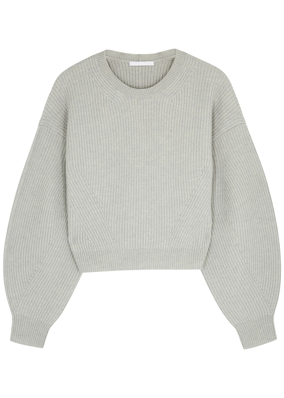 Helmut Lang Volume Light Grey Wool Jumper Helmut Lang Volume Light Grey Wool Jumper