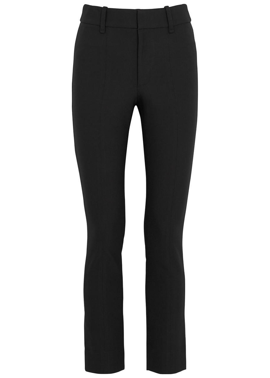 Vince Slim-leg Stretch-cotton Trousers – Black