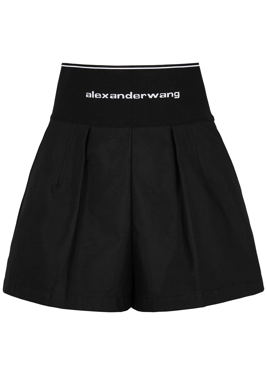 Alexanderwang.t Black Logo Twill Shorts Alexanderwang.t Black Logo Twill Shorts