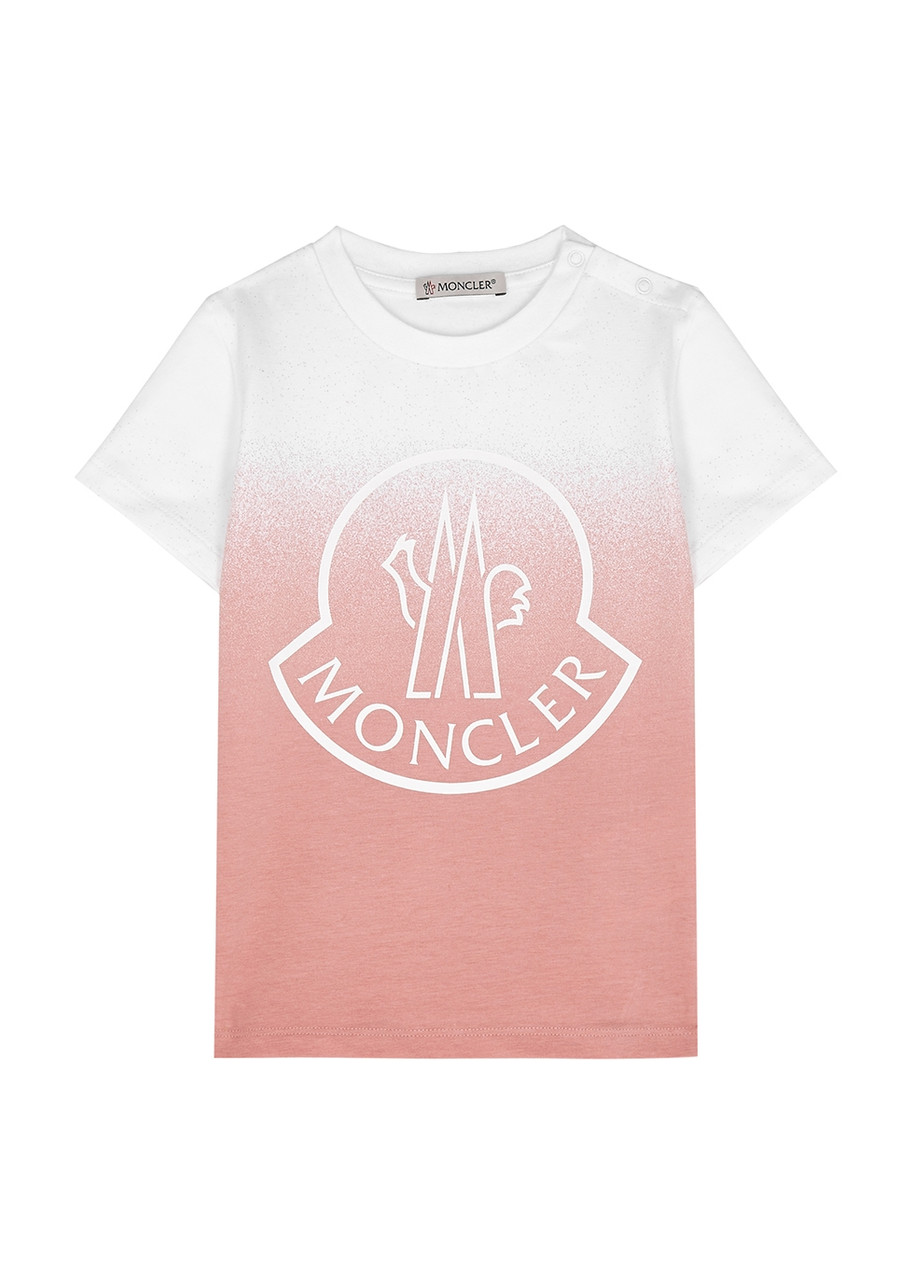 Moncler Kids Pink Ombr Logo Stretch-cotton shirt – White Other – Moncler Kids Pink Ombr Logo Stretch-cotton shirt – White Other –