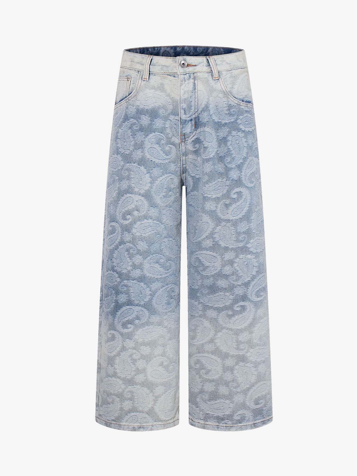 Floral Jacquard Denim Jeans Floral Jacquard Denim Jeans