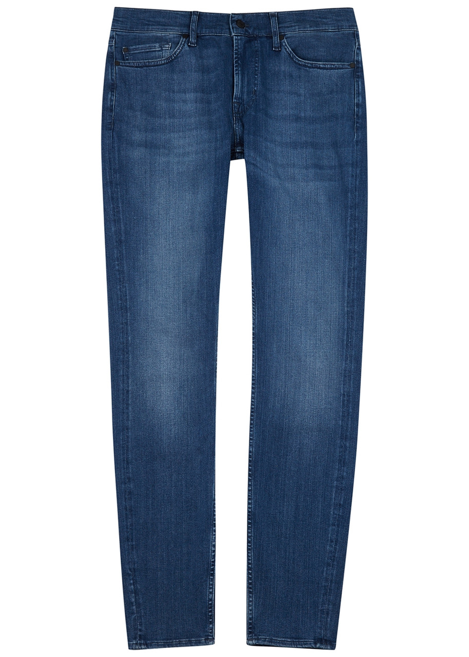 For All Mankind Paxtyn Luxe Performance Plus+ Blue Tapered Jeans – Mid Blu – W For All Mankind Paxtyn Luxe Performance Plus+ Blue Tapered Jeans – Mid Blu – W