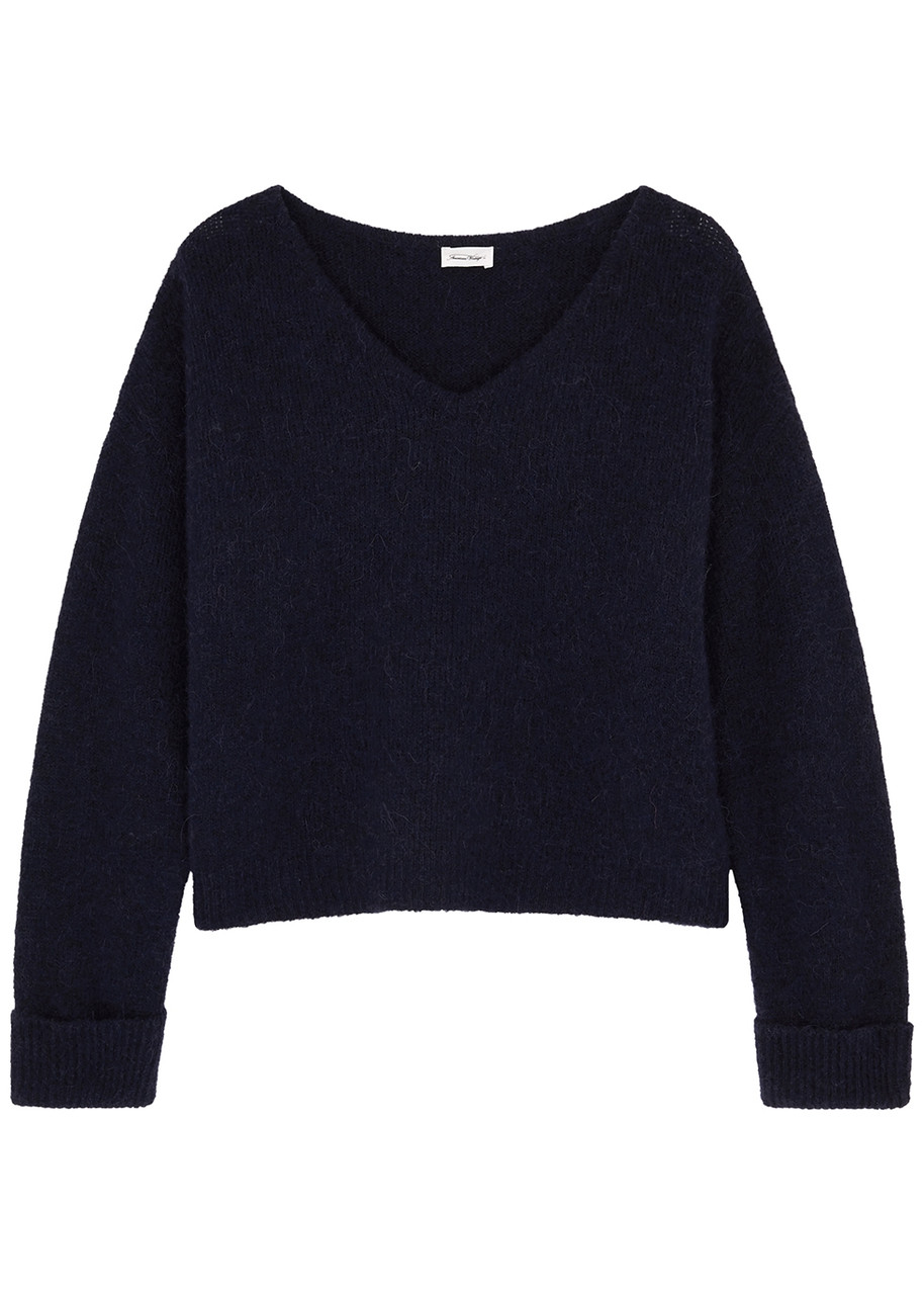 American Vintage East Navy Brushed-knit Jumper American Vintage East Navy Brushed-knit Jumper