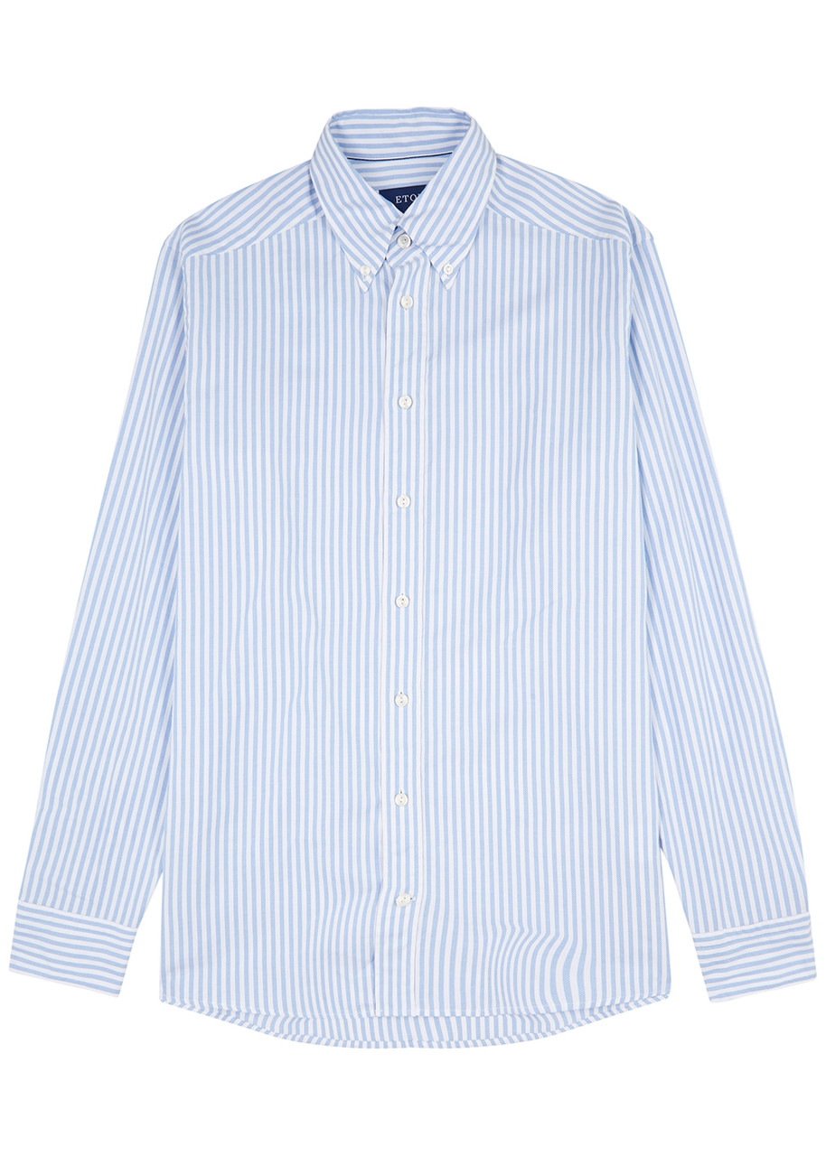 Eton Blue Striped Cotton Oxford Shirt Eton Blue Striped Cotton Oxford Shirt