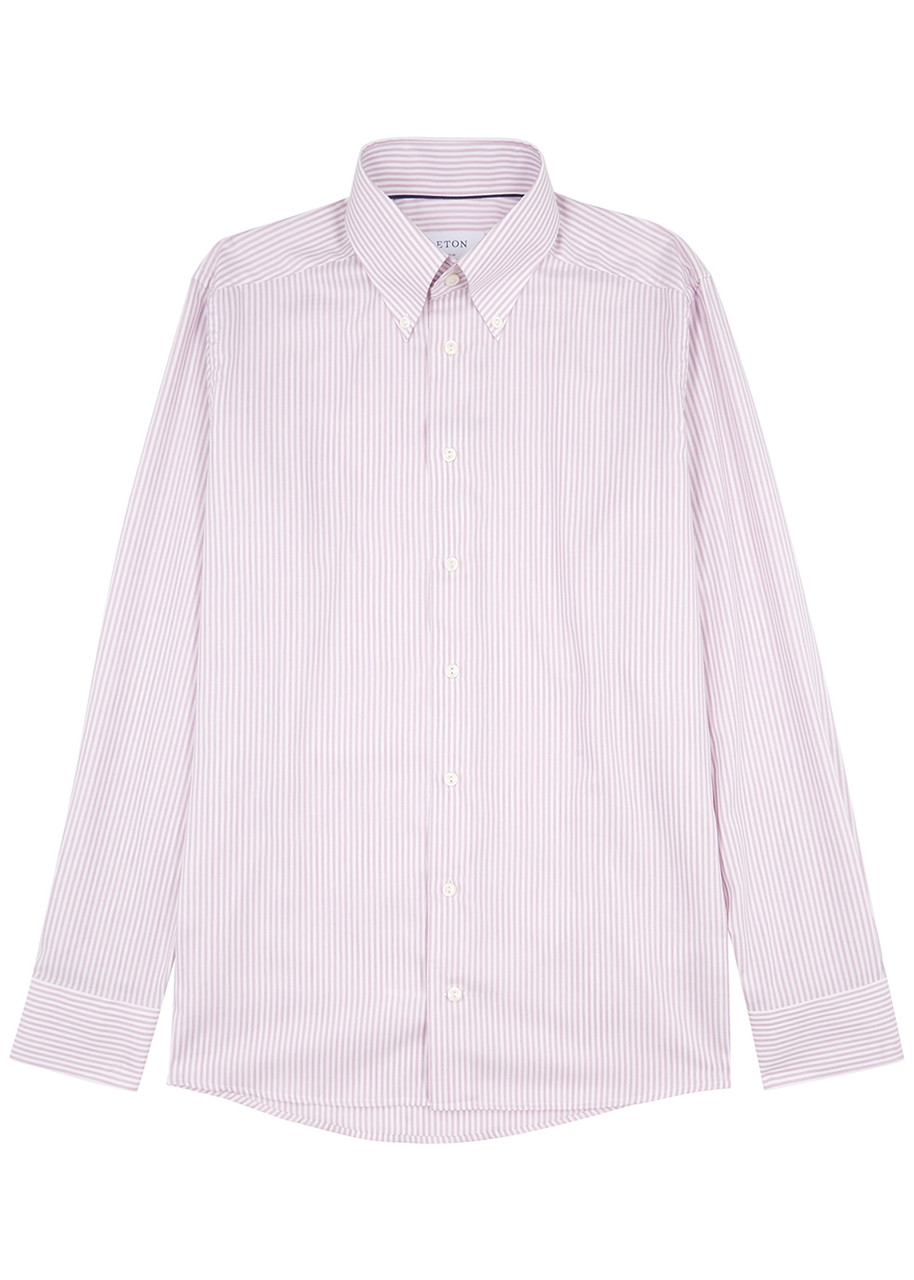 Eton Lilac Striped Cotton Oxford Shirt Eton Lilac Striped Cotton Oxford Shirt