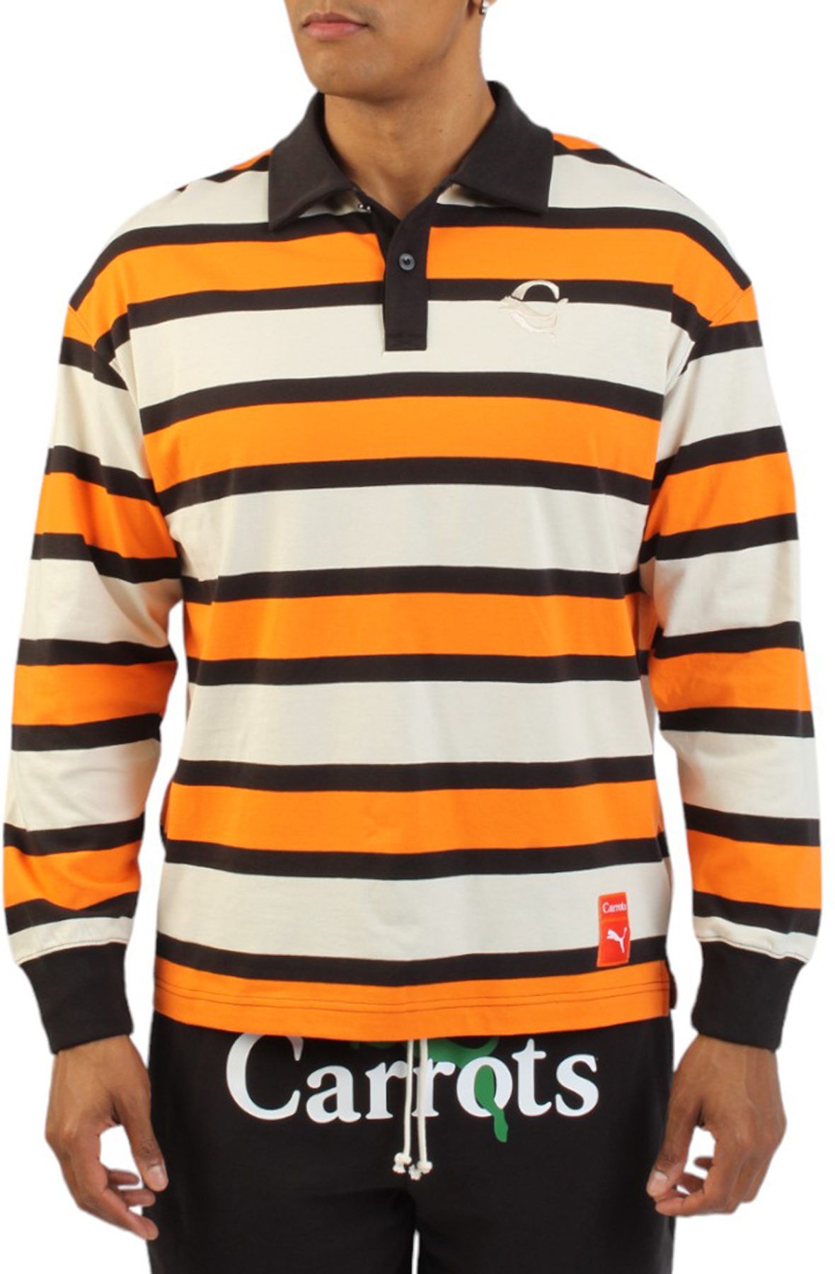 Men PUMA x Carrots Striped Rugby Shirt Orange Shirts Orange Men PUMA x Carrots Striped Rugby Shirt Orange Shirts Orange