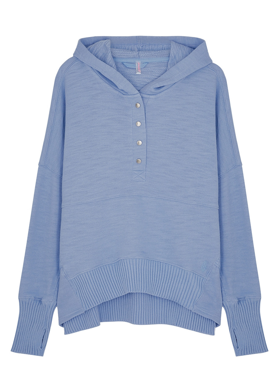 Free People Movement Hooded Cotton Sweatshirt – Blue Free People Movement Hooded Cotton Sweatshirt – Blue