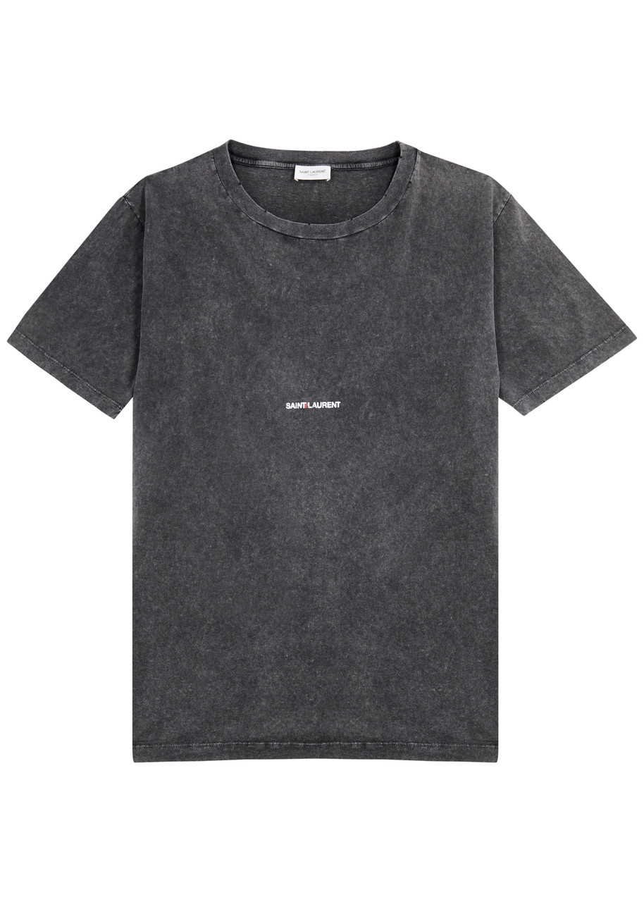 Saint Laurent Logo-print Cotton shirt – Dark Grey Saint Laurent Logo-print Cotton shirt – Dark Grey