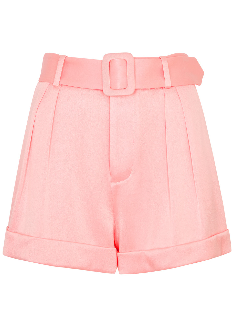 Alice + Olivia Marsha Satin Shorts – Light Pink Alice + Olivia Marsha Satin Shorts – Light Pink