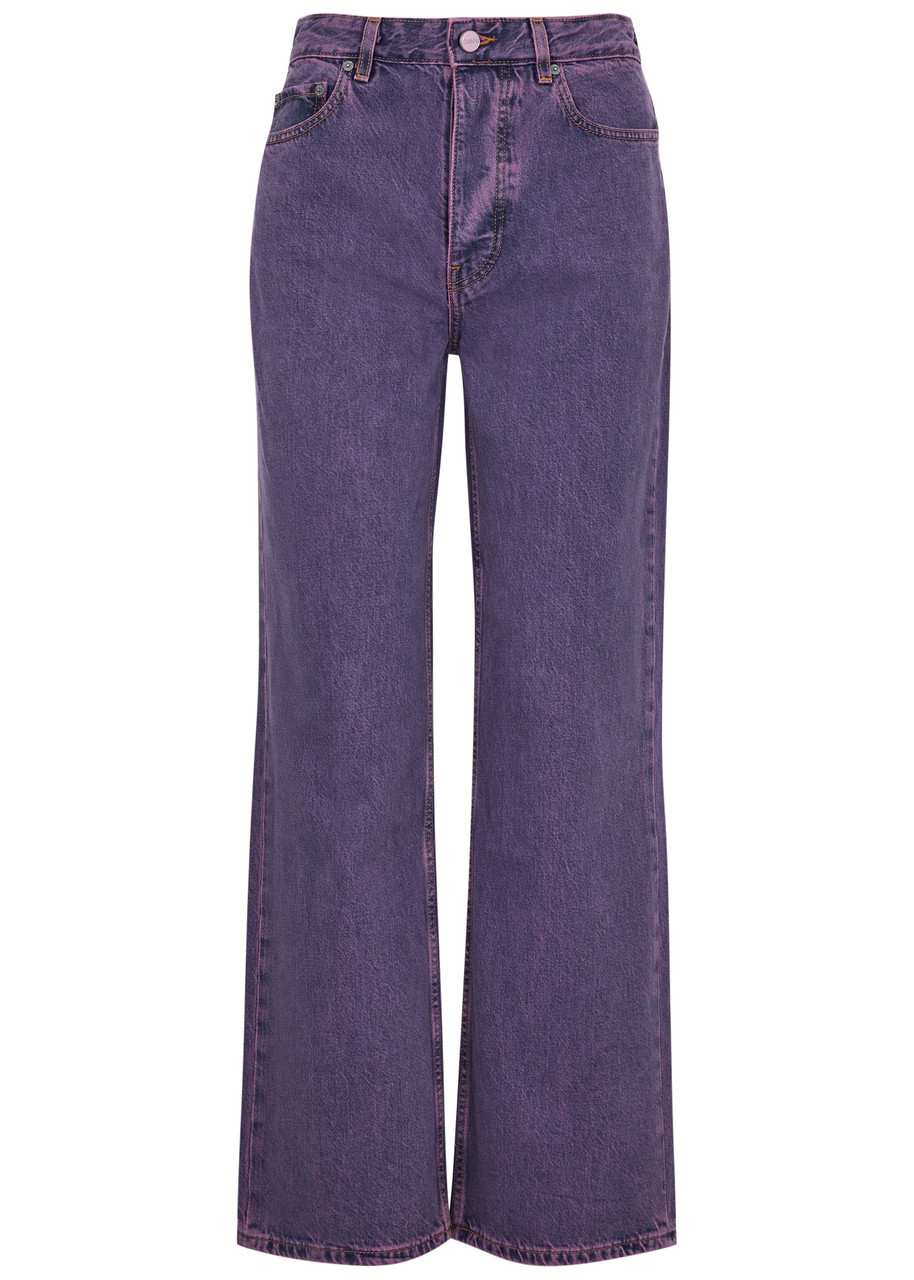 Ganni Izey Overdyed Bleached Jeans – Lilac – W Ganni Izey Overdyed Bleached Jeans – Lilac – W