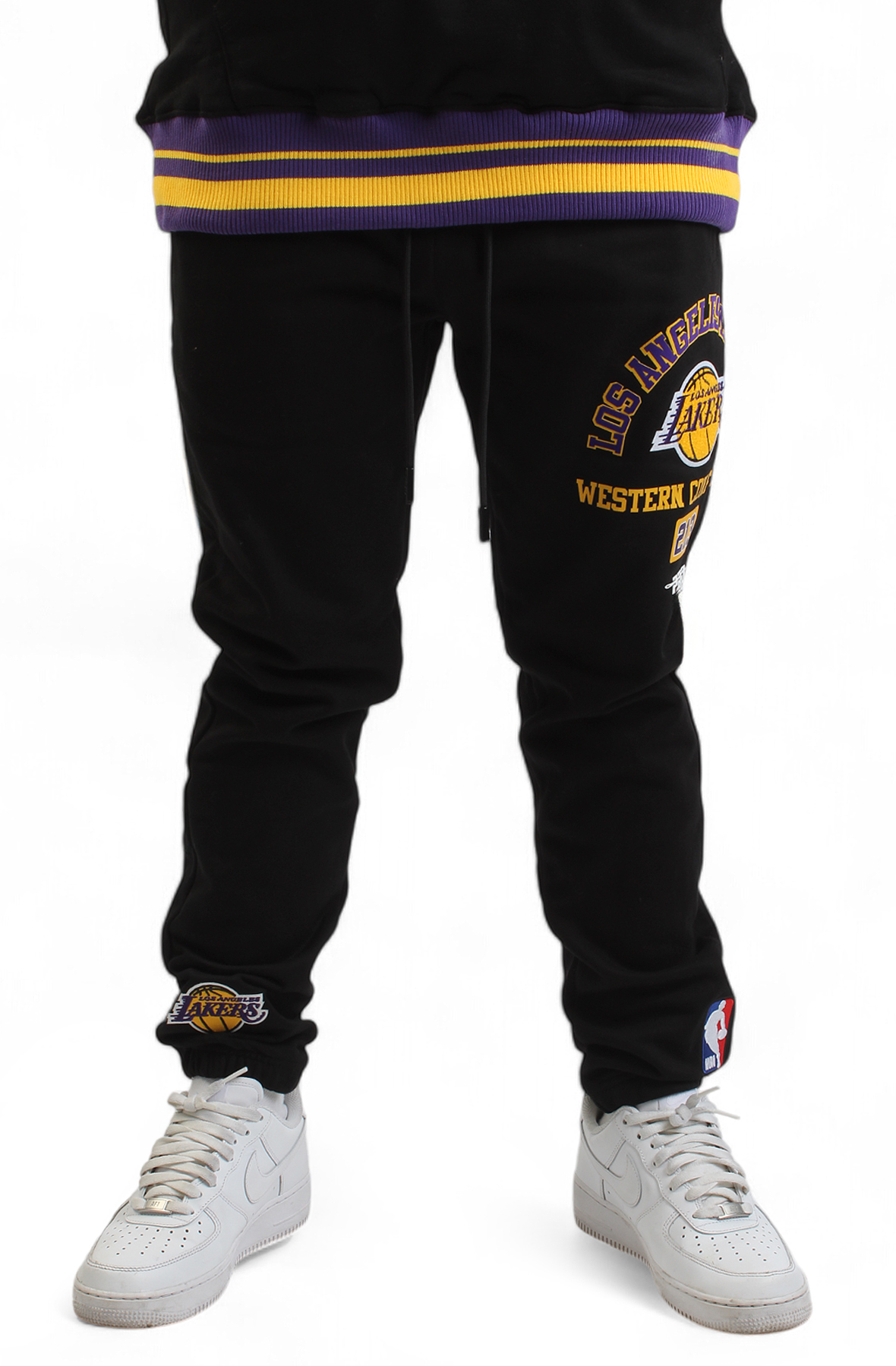 Men NBA Los Angeles Lakers Area Code Joggers Black Sweatpants Black Men NBA Los Angeles Lakers Area Code Joggers Black Sweatpants Black