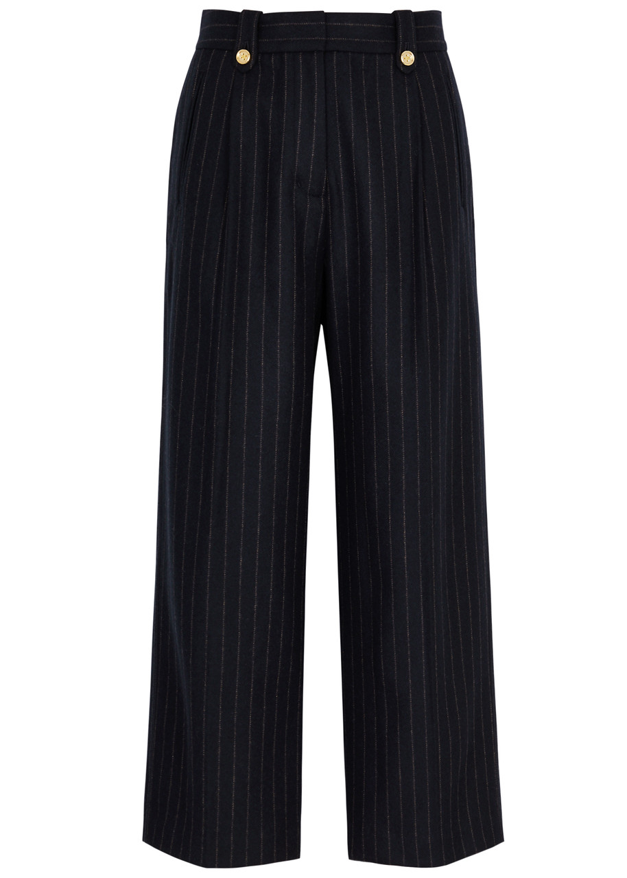 . Phillip Lim Pinstripe Cropped Wool-blend Trousers – Black – S . Phillip Lim Pinstripe Cropped Wool-blend Trousers – Black – S