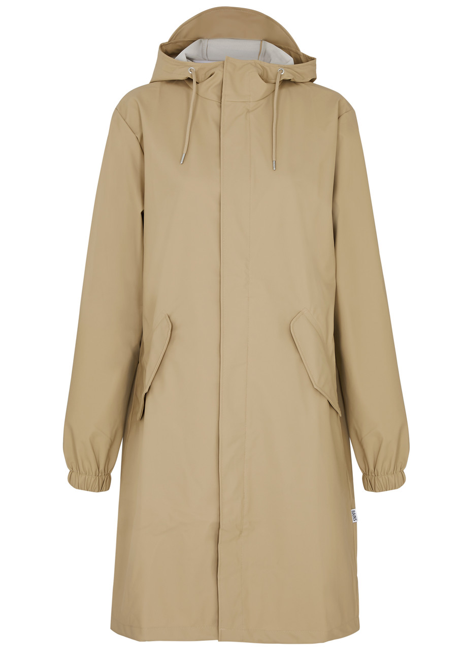 Rains Fishtail Hooded Waterproof Parka – Beige Rains Fishtail Hooded Waterproof Parka – Beige