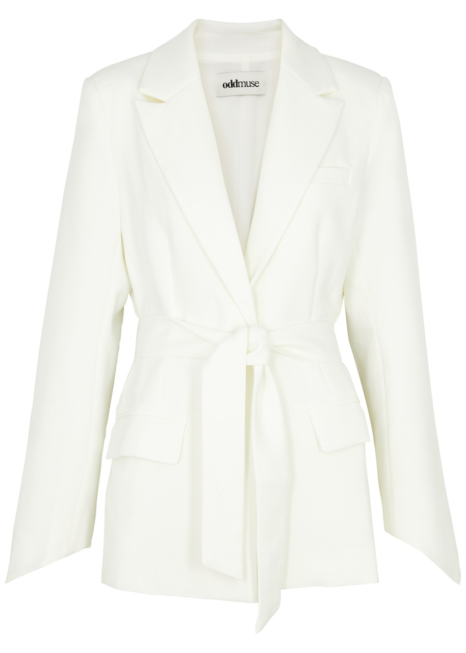 Odd Muse Ultimate Muse Stretch-crepe Blazer – White – S – S Odd Muse Ultimate Muse Stretch-crepe Blazer – White – S – S