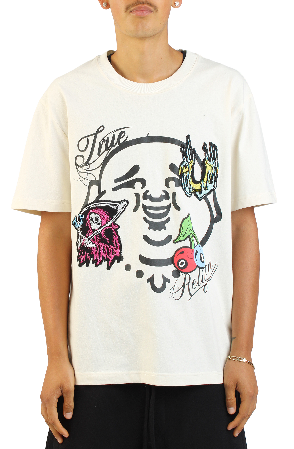 Men Buddha Heavyweight Face Shirt Winter White shirts M Winter White Men Buddha Heavyweight Face Shirt Winter White shirts M Winter White