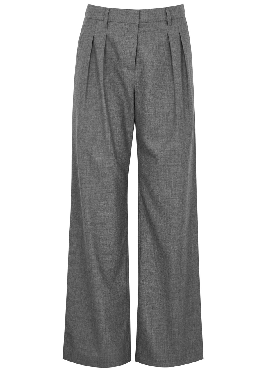 Aexae Wide-leg Wool Trousers – Grey – L L Aexae Wide-leg Wool Trousers – Grey – L L