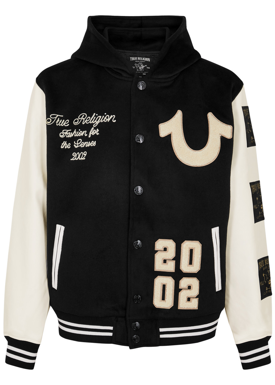 True Religion Logo-embroidered Felt Varsity Jacket – Black True Religion Logo-embroidered Felt Varsity Jacket – Black
