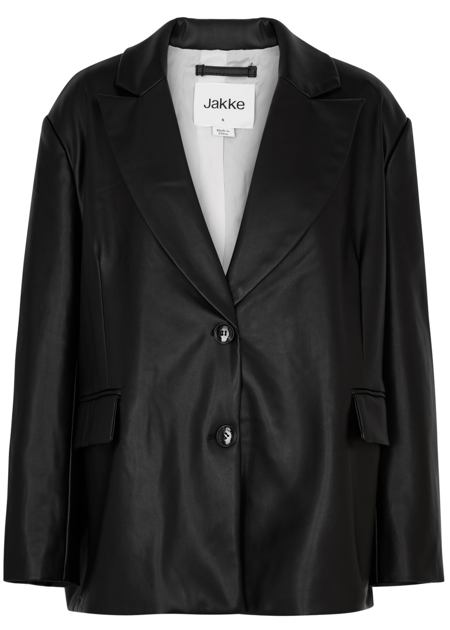 Jakke Frankie Faux Leather Blazer – Black – S – S Jakke Frankie Faux Leather Blazer – Black – S – S